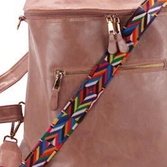 MILANI Vegan Leather Blush Convertible Backpack With Reversible Boho Strap. New - Picture 2 of 6